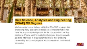 ASU DSAE MS program flyer