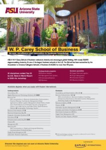 ASU W. P. Carey School of Business flyer