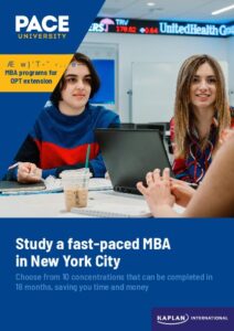 Pace University MBA flyer