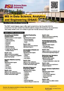 ASU DSAE MS program flyer