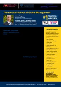 ASU Thunderbird School of Global Management flyer