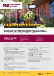 ASU W. P. Carey School of Business flyer