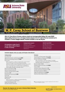 ASU W. P. Carey School of Business flyer