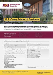 ASU W. P. Carey School of Business flyer