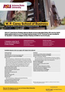 ASU W. P. Carey School of Business flyer