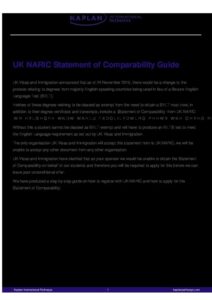 Kaplan International Pathways UK NARIC Statement Of Comparability Guide