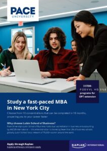 Pace University MBA flyer