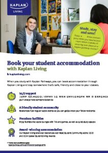 UK accommodation with Kaplan Living flyer