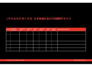 University of Essex International College Summary Sheet Spring 2026