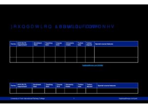 University of York International Pathway College Summary Sheet Spring 2026