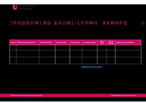 Bournemouth University International College Summary Sheet Autumn 2024