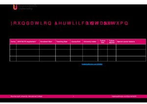 Bournemouth University International College Summary Sheet Autumn 2025