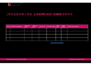 Bournemouth University International College Summary Sheet Summer 2026