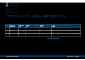 Glasgow International College Summary Sheet Spring 2026