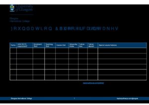 Glasgow International College Summary Sheet Summer 2026