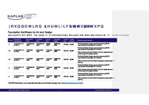 Kaplan International College London Summary Sheet Autumn 2025