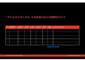 University of Essex International College Summary Sheet Spring 2026