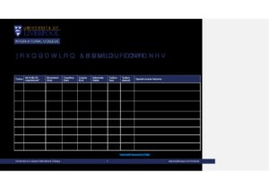 University of Liverpool International College Summary Sheet Spring 2026