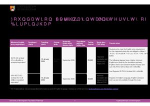 University of Birmingham Foundation Pathways Summary Sheet Spring 2026