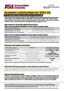 ASU Academic Scholarships 2024–2025