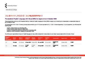 Essex Pre-Sessional Summary Sheet Summer 2025