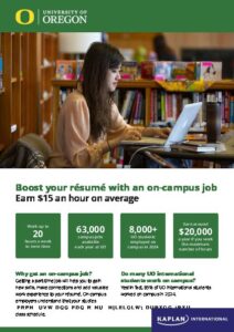 UO on-campus jobs flyer