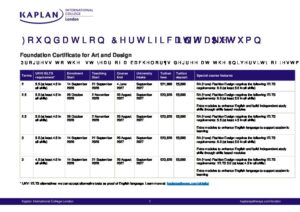 Kaplan International College London Summary Sheet Autumn 2026