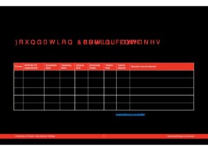 University of Essex International College Summary Sheet Spring 2027