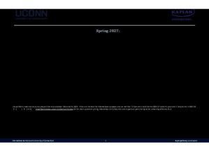 University of Connecticut Summary Sheet Spring 2027