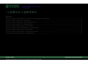 University of Alberta Winter 2027 Summary Sheet