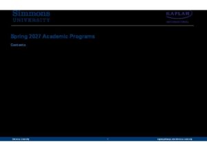 Simmons University Summary Sheet Spring 2027