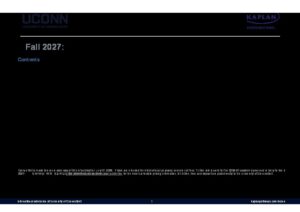 University of Connecticut Summary Sheet Fall 2027