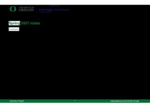 University Of Oregon Spring 2027 Summary Sheet
