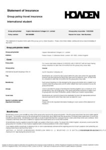 2026–27 EduTravel Statement of Insurance document